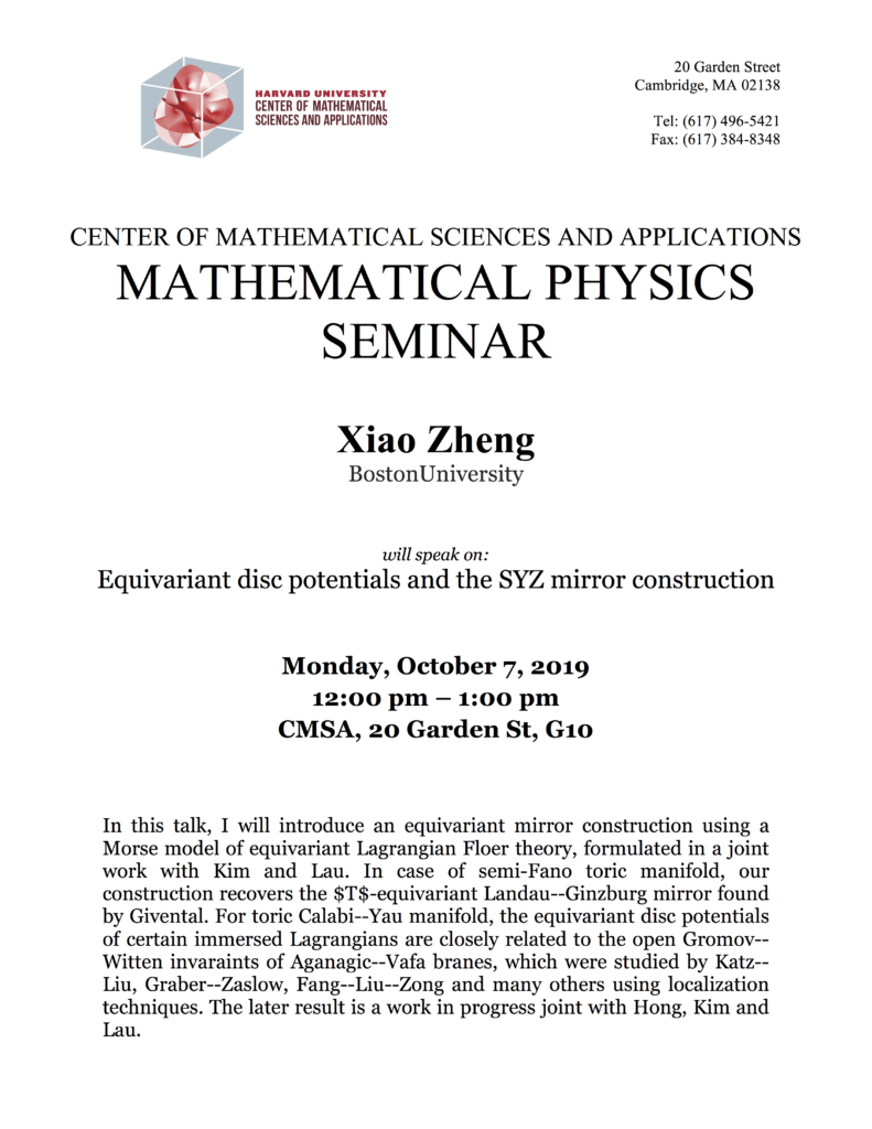 10/7/2019 Math-Physics Seminar