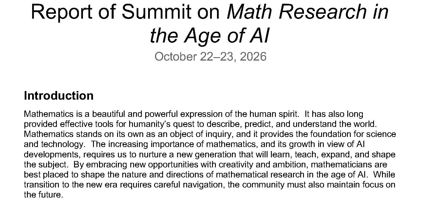 Summit on Math Research in the Age of AI