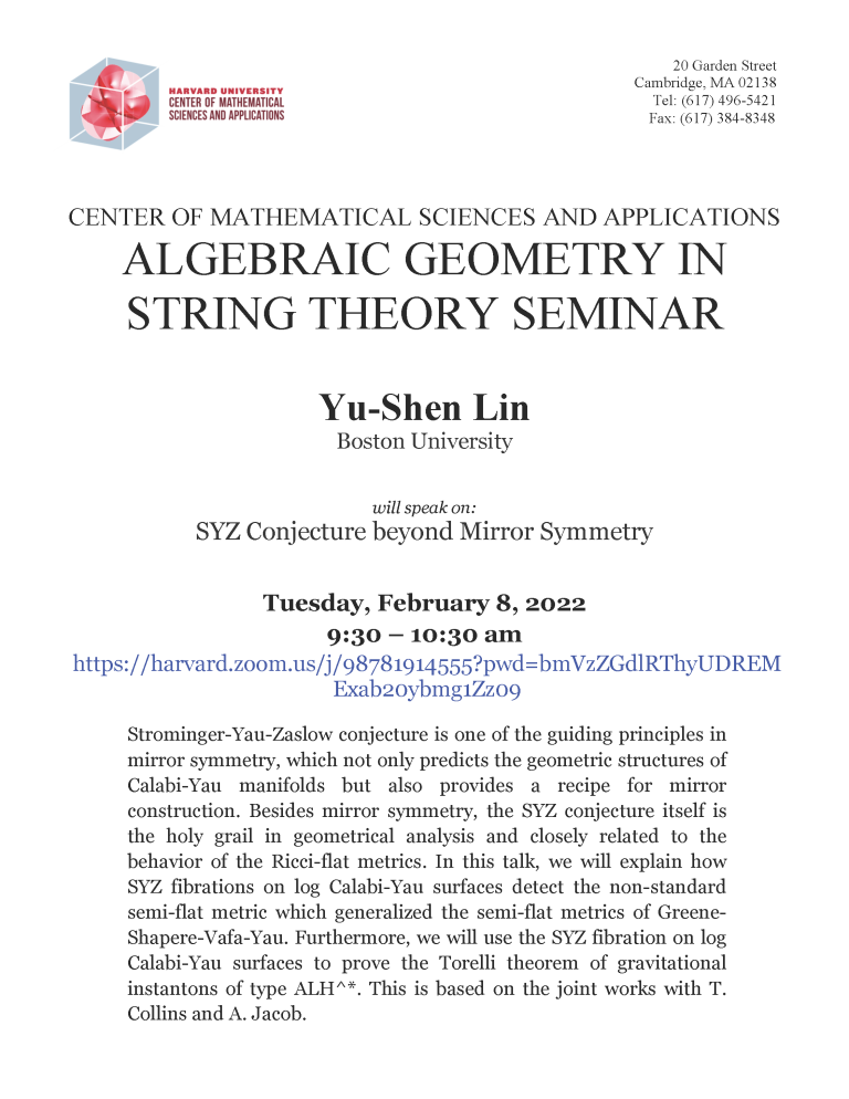 SYZ Conjecture beyond Mirror Symmetry - CMSA