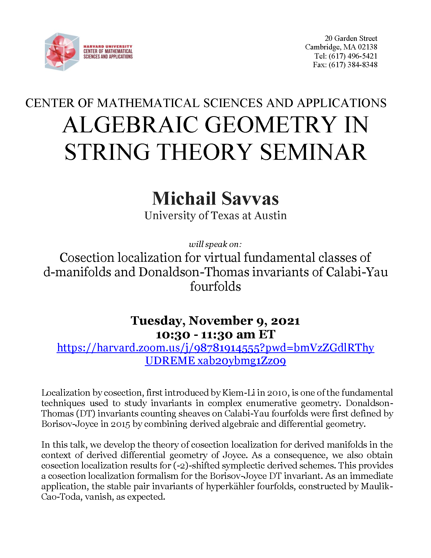 CMSA-Algebraic-Geometry-in-String-Theory-Seminar-11.09.21