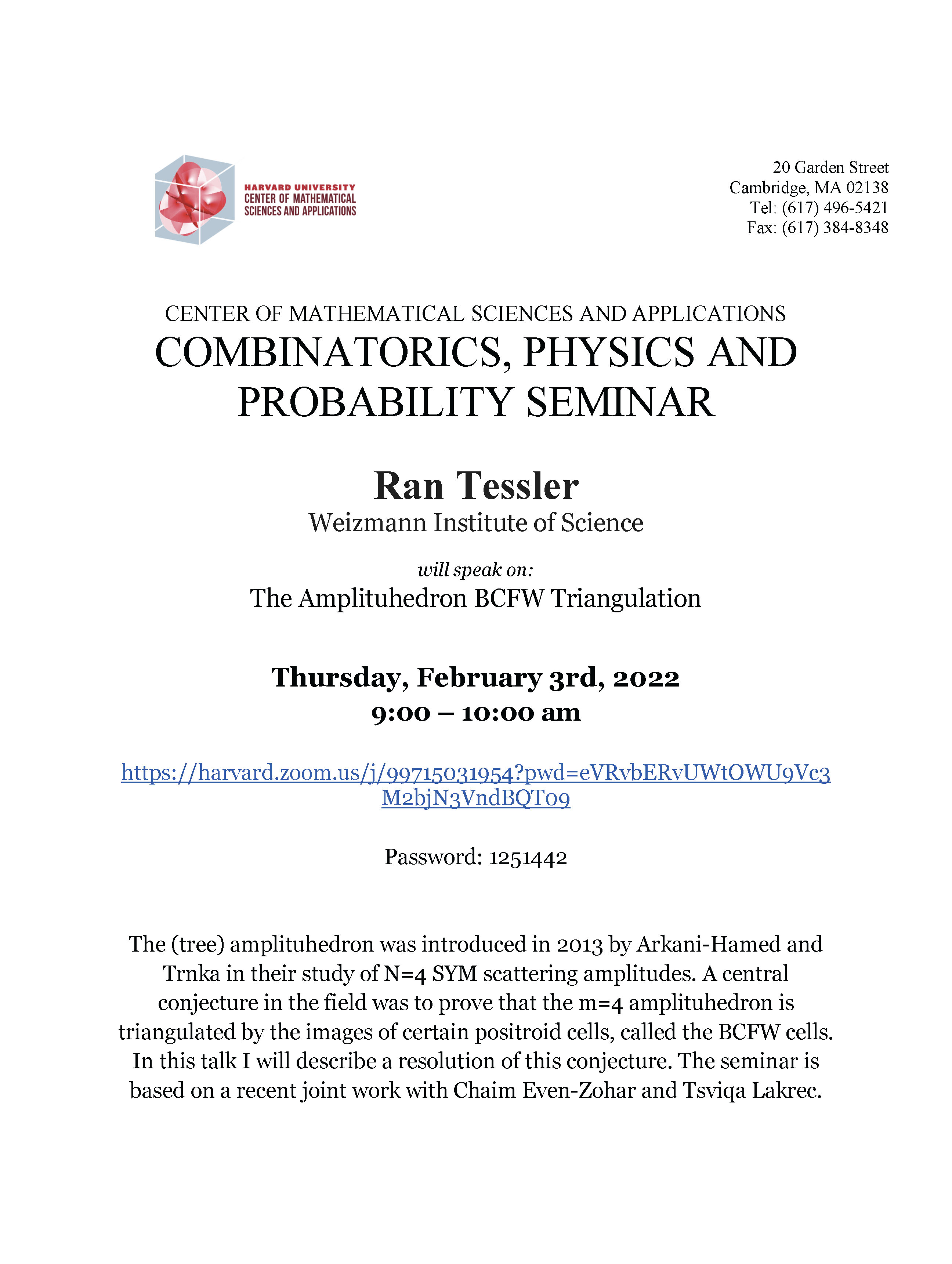 CMSA-Combinatorics-Physics-and-Probability-Seminar-2.3.2022