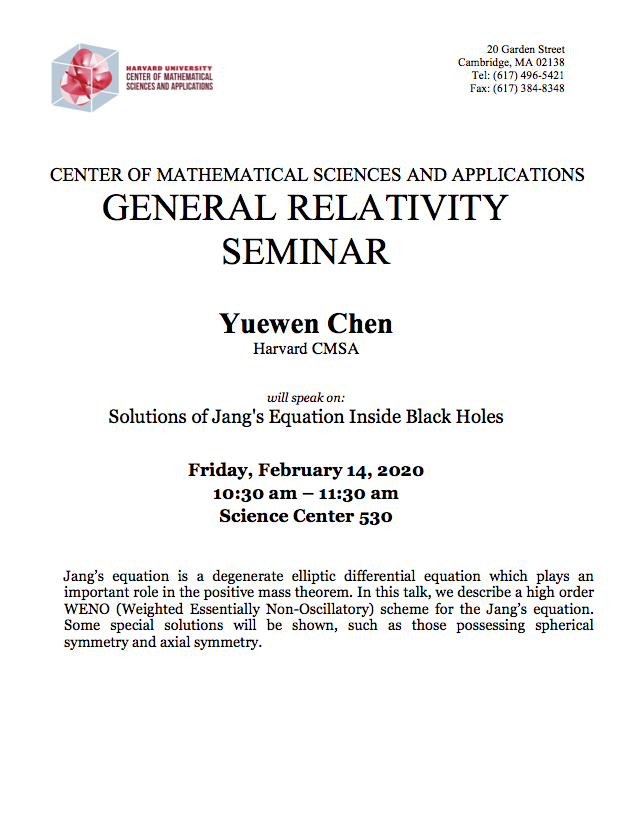 2/14/2020 General Relativity Seminar
