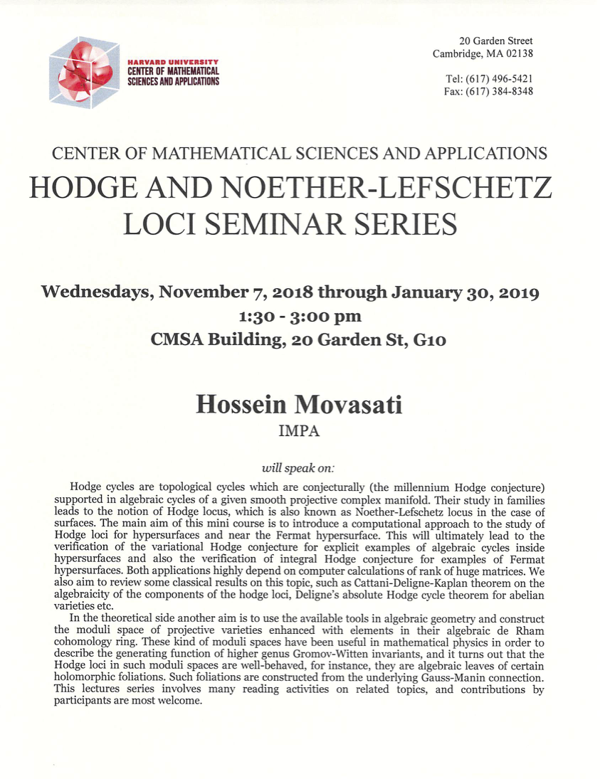CMSA-Hodge-and-Noether-Lefschetz-Loci-Seminar-Series