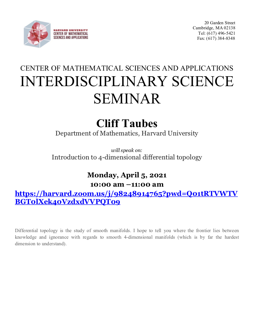 4/5/2021 Interdisciplinary Science Seminar