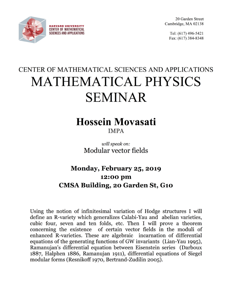 2/25/2019 Math Physics Seminar