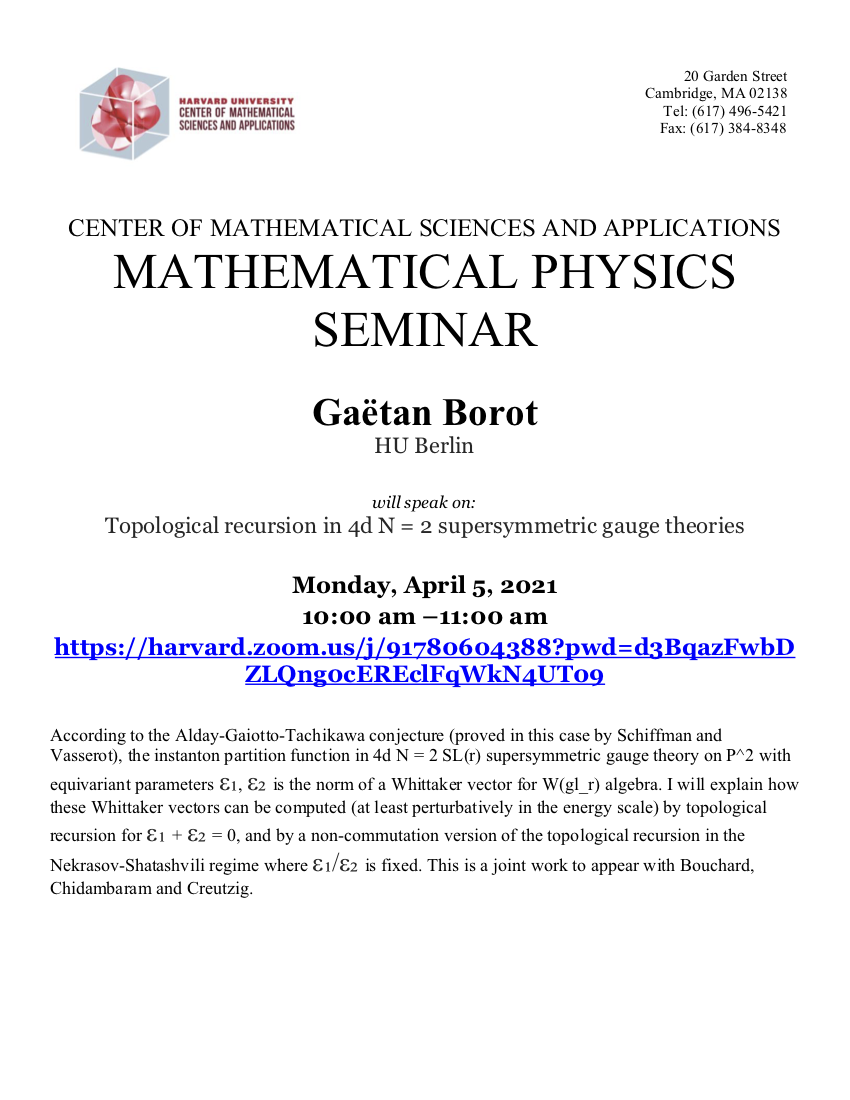  4/5/2021 Math Physics Seminar