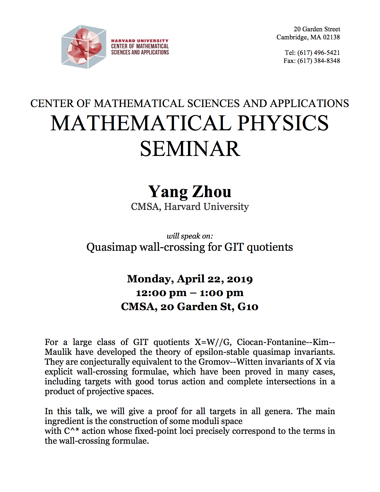 4/22/2019 Math Physics Seminar