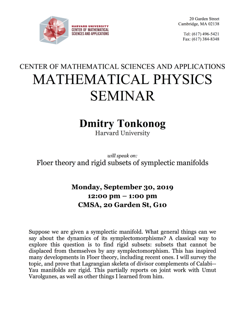 9/30/2019 Math-Physics Seminar