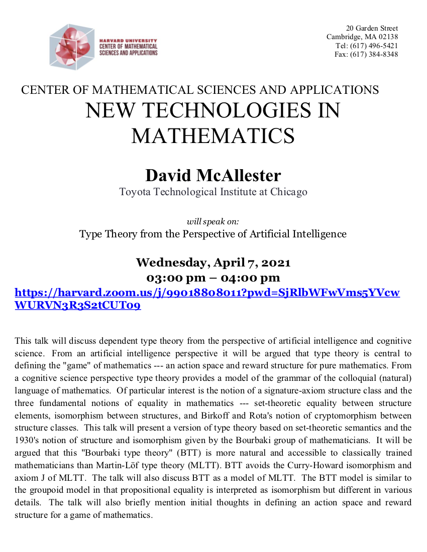 4/7/2021 New Technologies in Mathematics Seminar