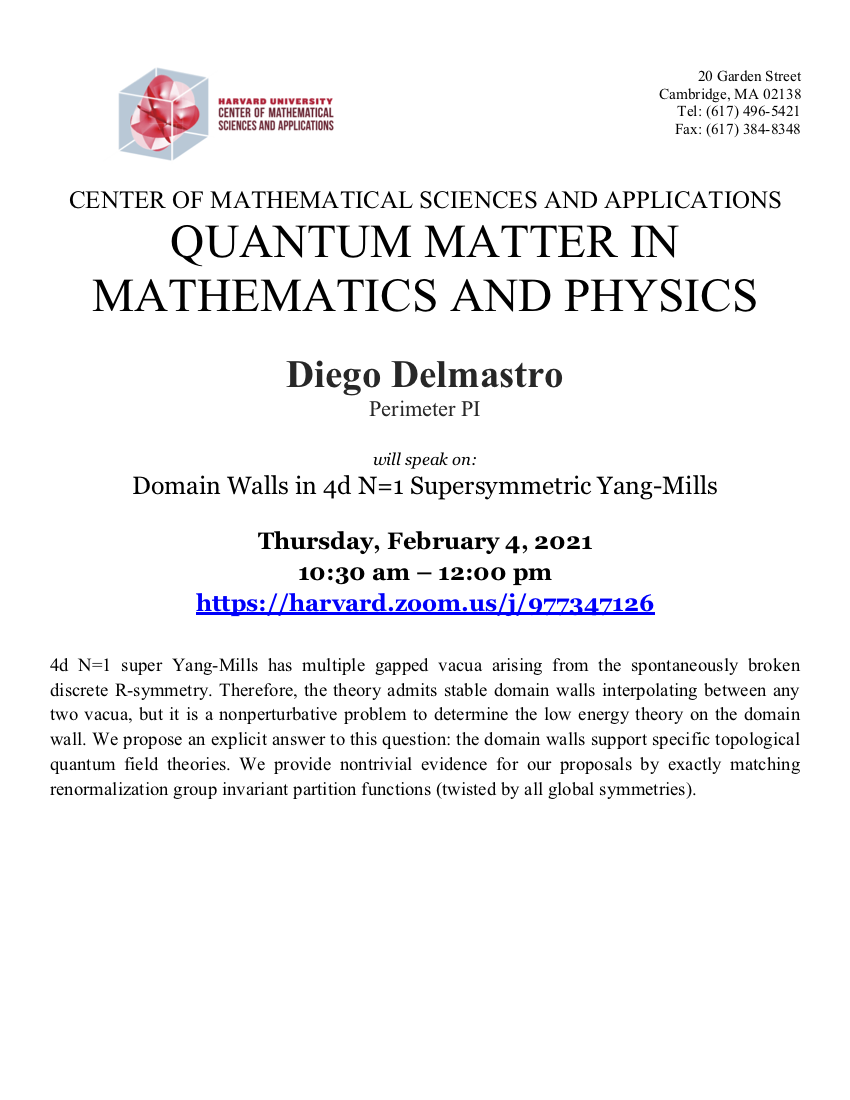 2/4/2021 Quantum Matter Seminar