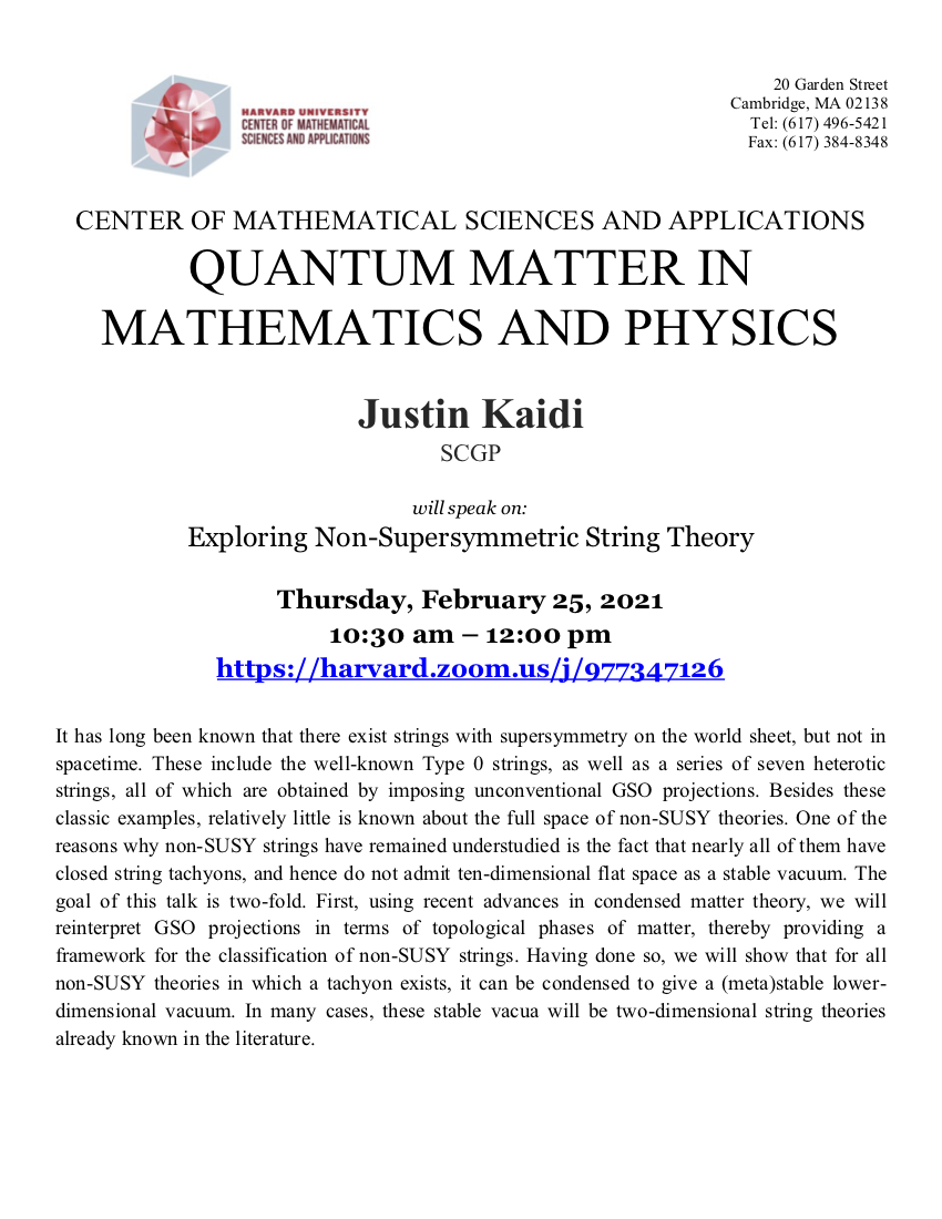 2/25/2021 Quantum Matter Seminar