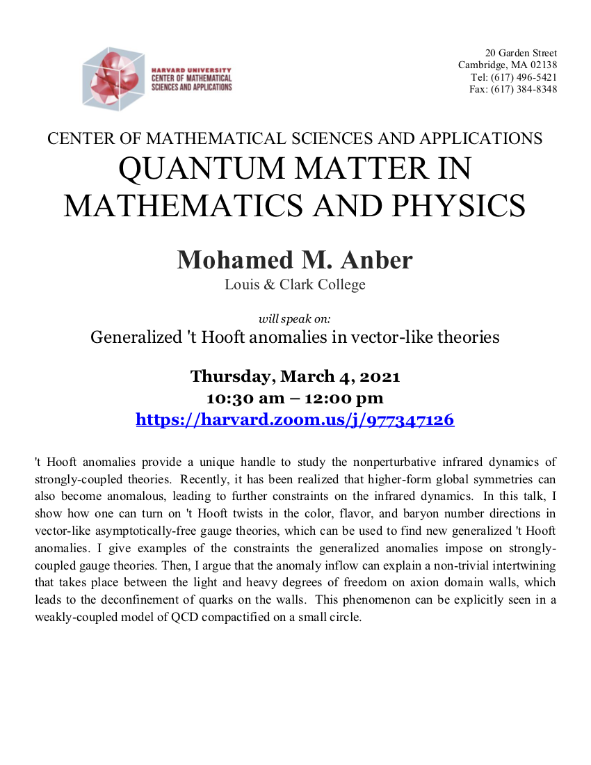 3/4/2021 Quantum Matter Seminar