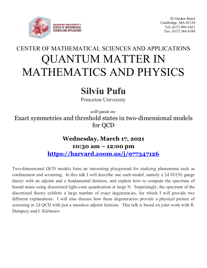 3/17/2021 Quantum in Mathematics and Physics