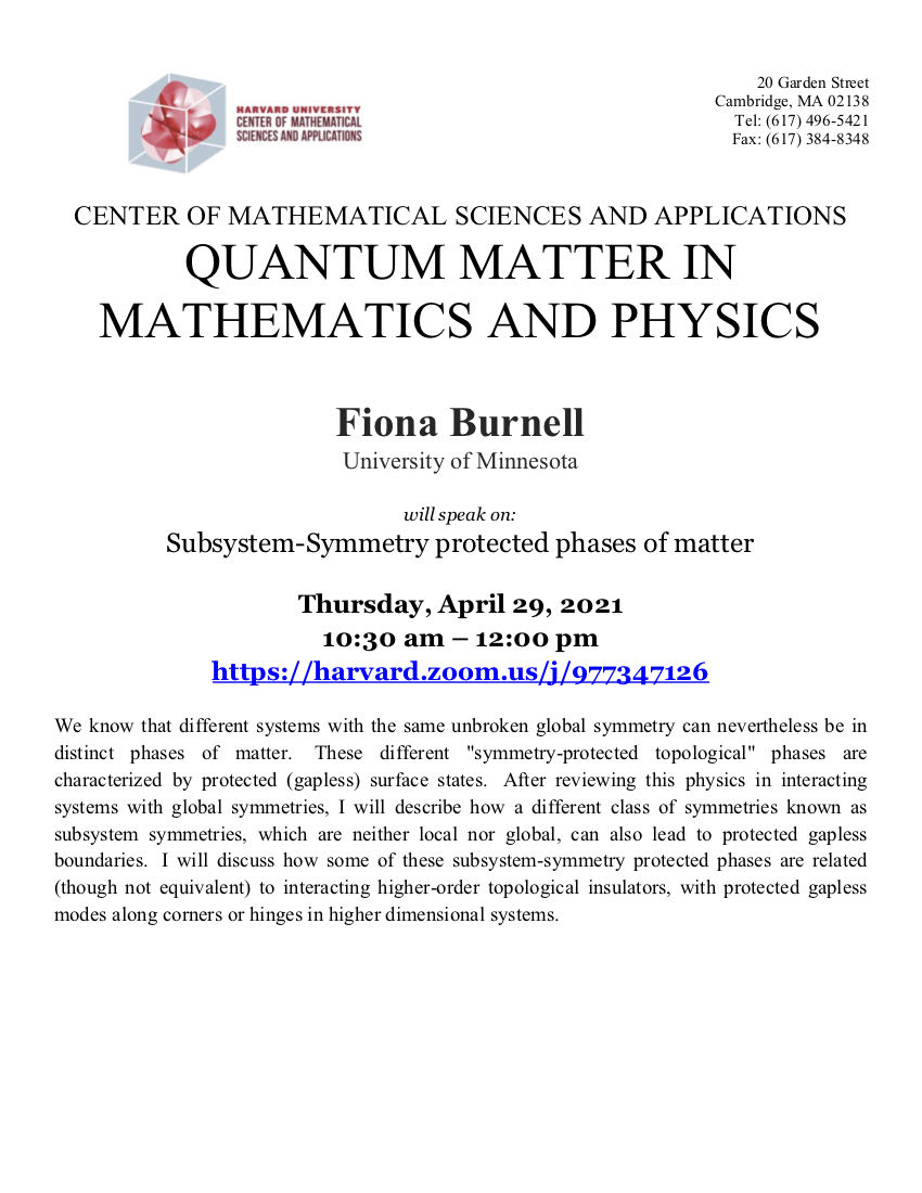 CMSA-Quantum-Matter-in-Mathematics-and-Physics-04.29.21