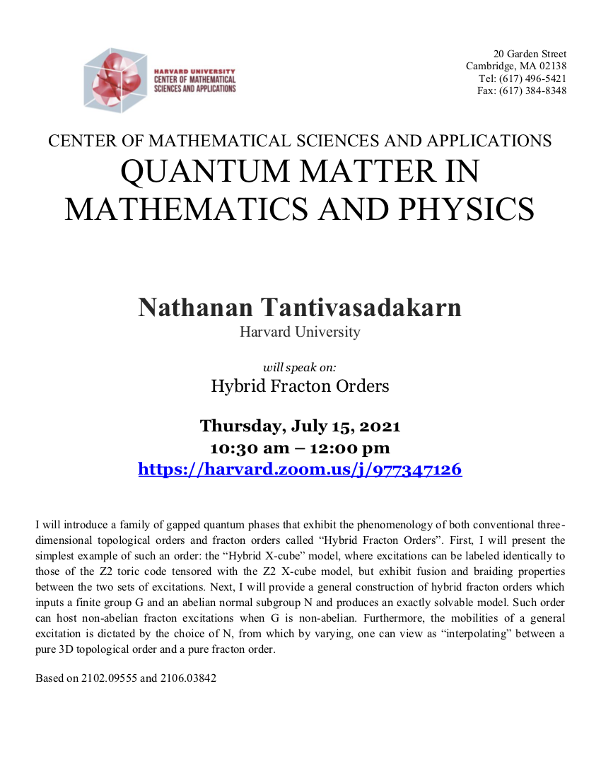 CMSA-Quantum-Matter-in-Mathematics-and-Physics-07.15.21