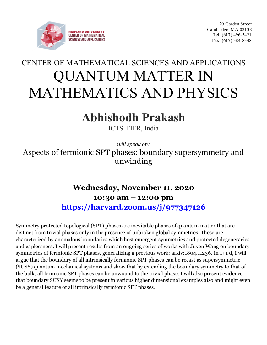 CMSA-Quantum-Matter-in-Mathematics-and-Physics-11.11.20