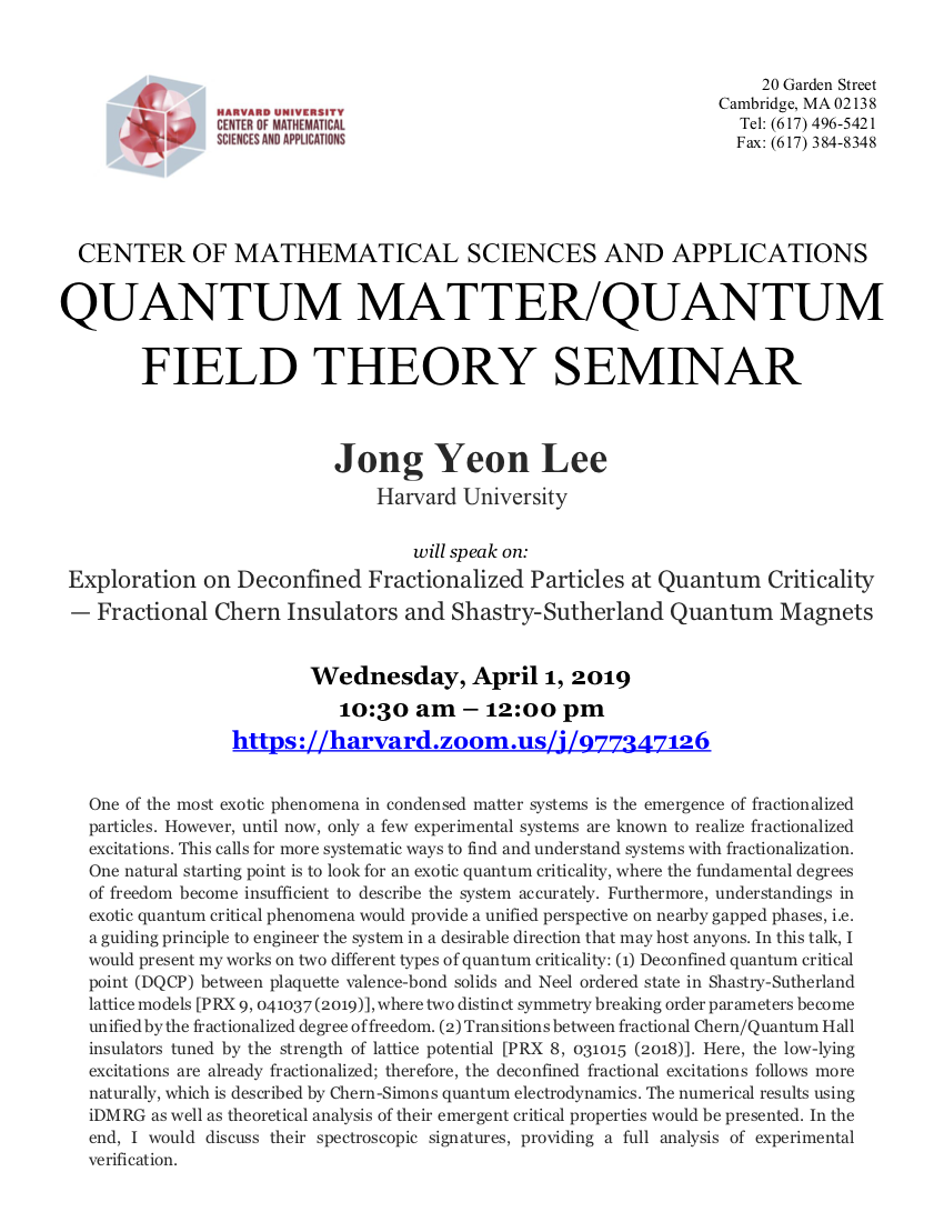 CMSA-Quantum-Matter_Quantum-Field-Theory-seminar-04.01.20