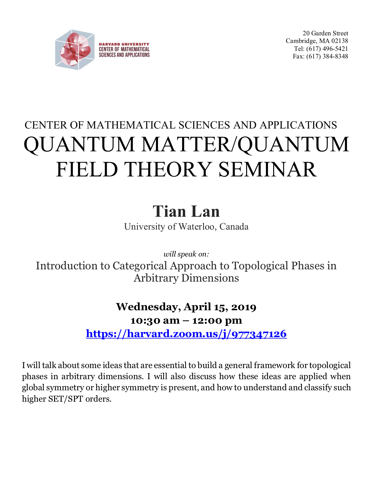 CMSA-Quantum-Matter_Quantum-Field-Theory-seminar-04.15.20