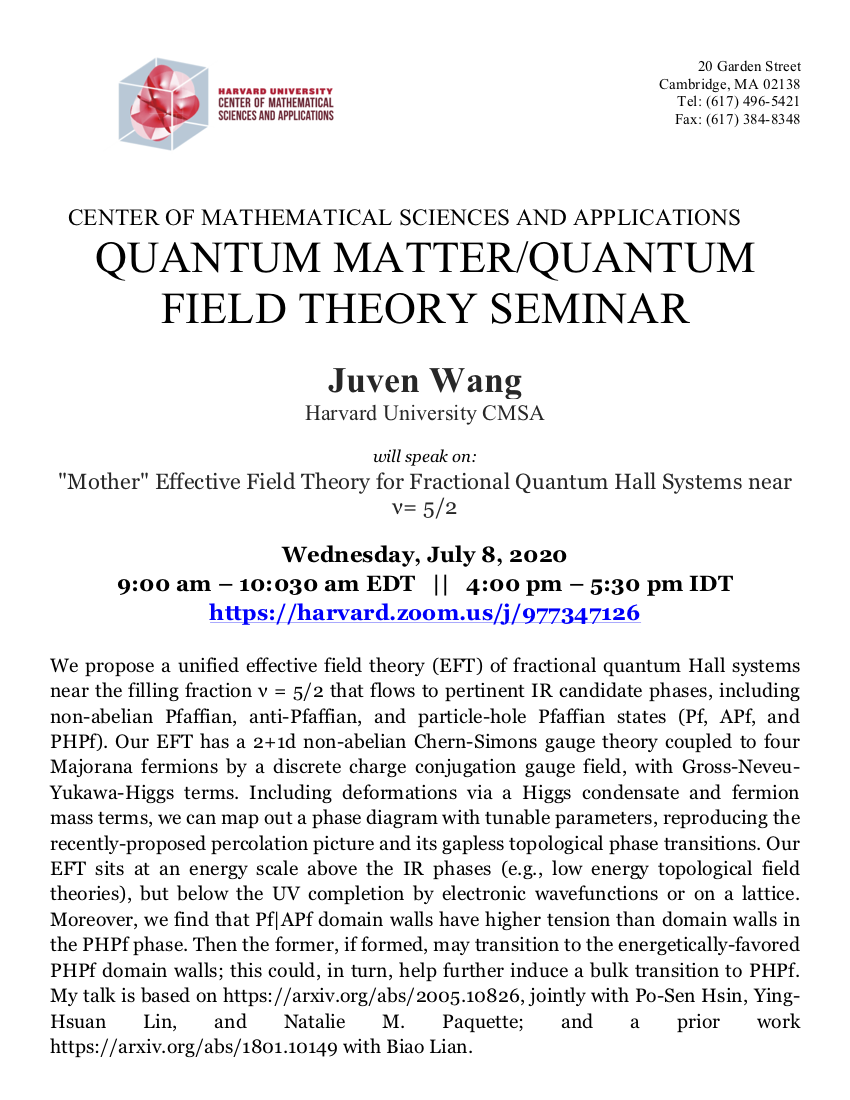 CMSA-Quantum-Matter_Quantum-Field-Theory-seminar-07.08.20
