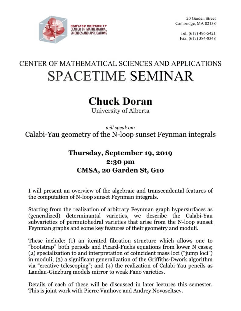 9/19/2019 Spacetime Seminar
