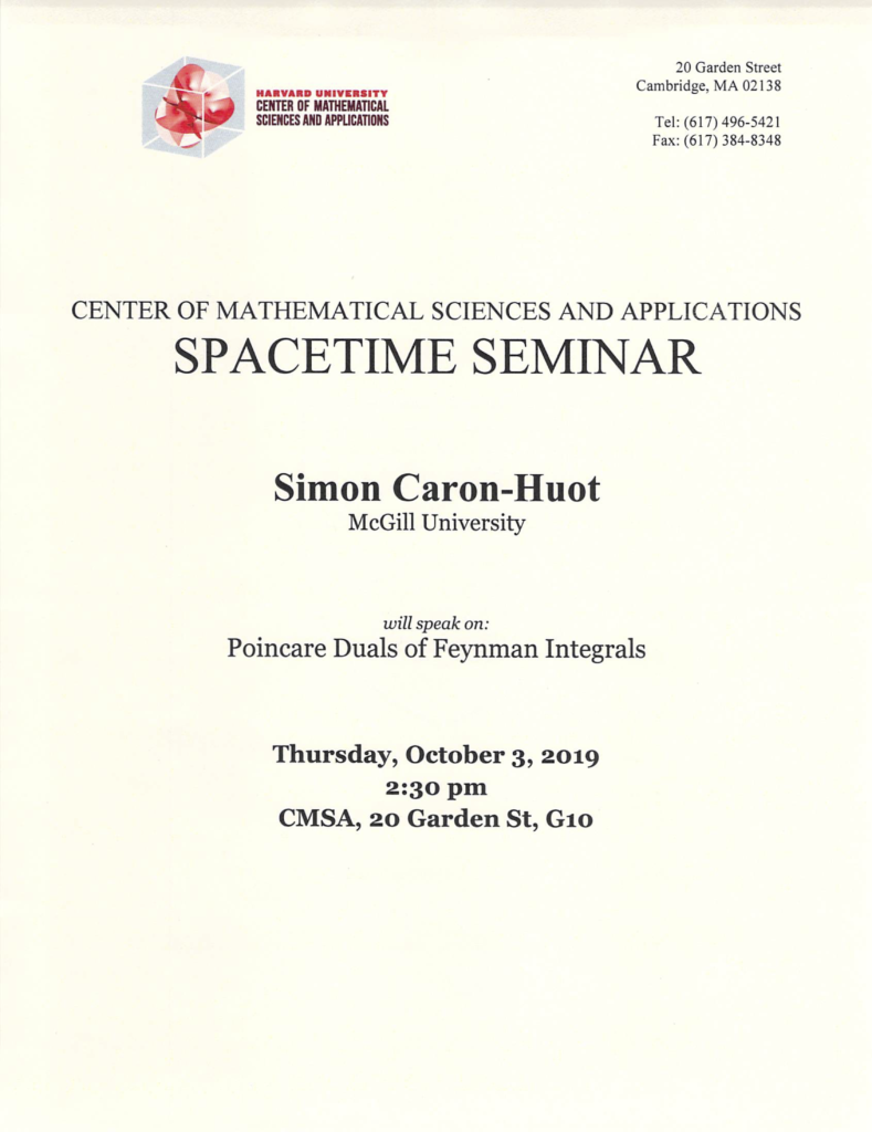 10/3/2019 Spacetime Seminar