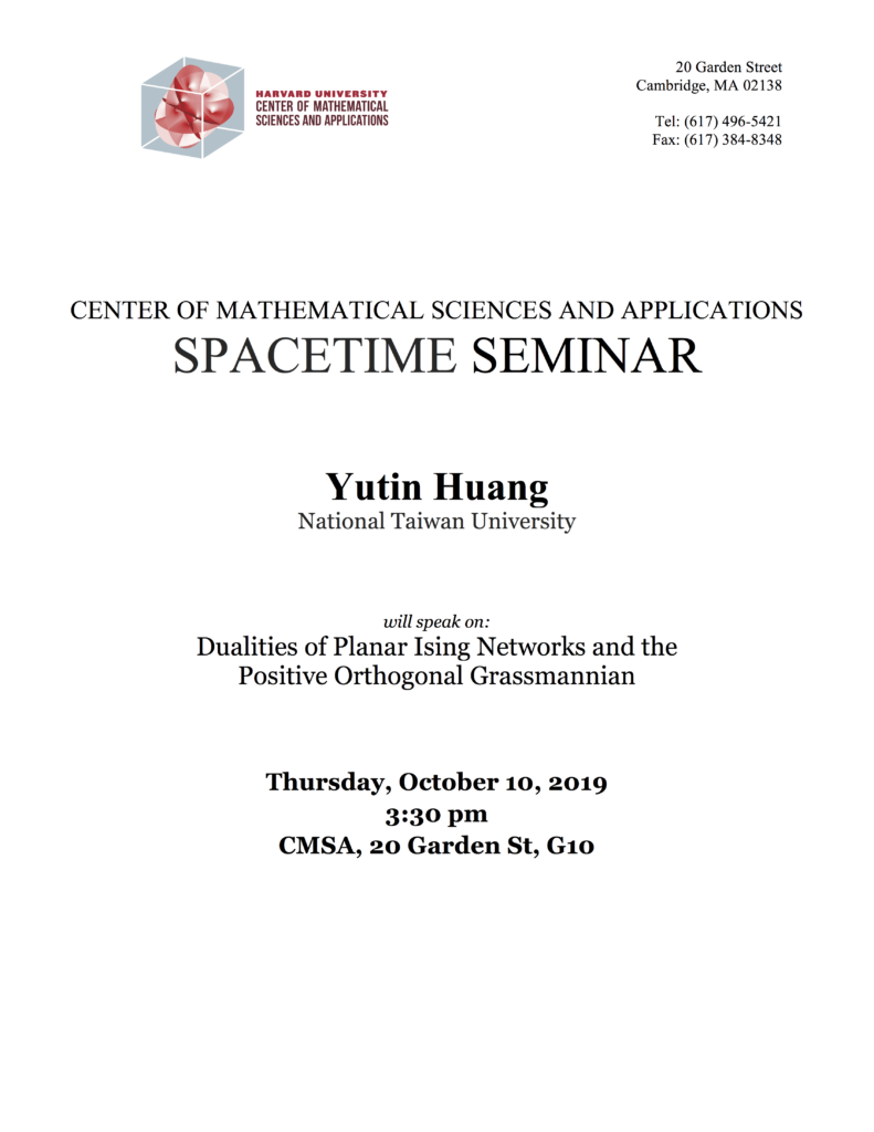 10/10/2019 Spacetime Seminar