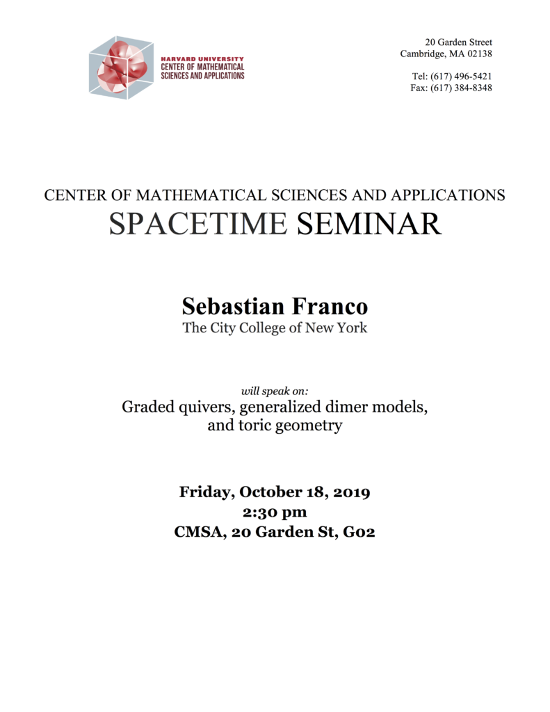 10/18/2019 Spacetime Seminar