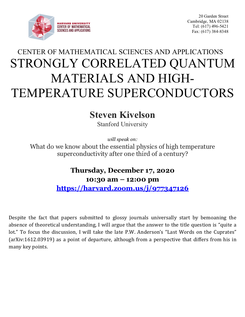 12/17/2020 Strongly Correlated Quantum Materials