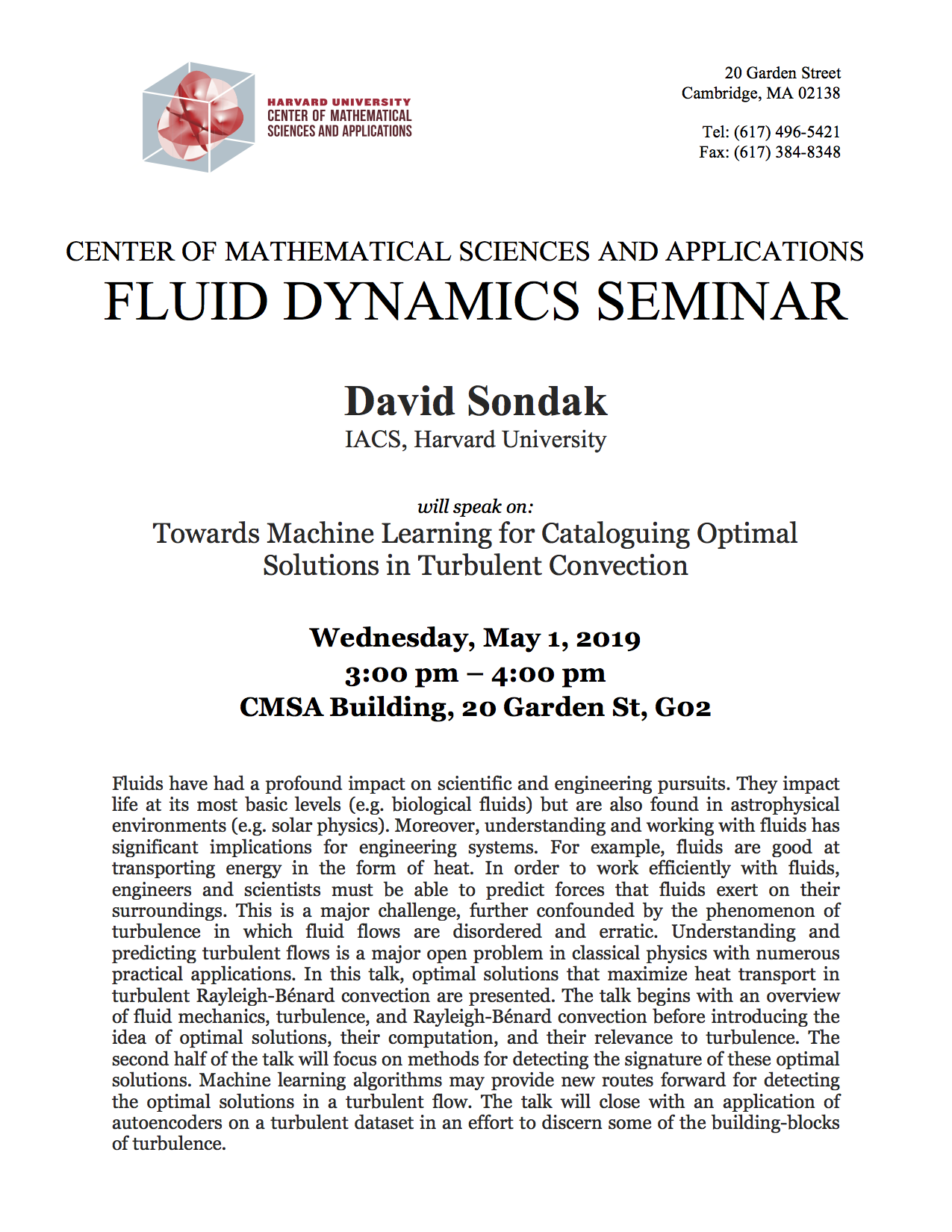 5/1/2019 Fluid Dynamics Seminar