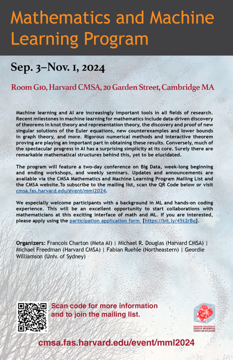 Math Harard Mathematics and Machine Learning Program - CMSA