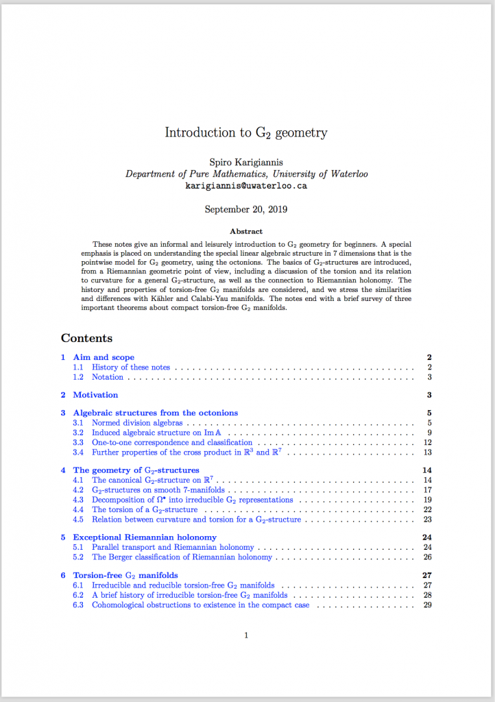 New Publications by Spiro Karigiannis - CMSA