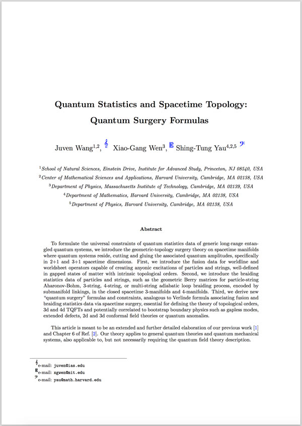 Quantum Statistics and Spacetime Topology Quantum Surgery Formulas2