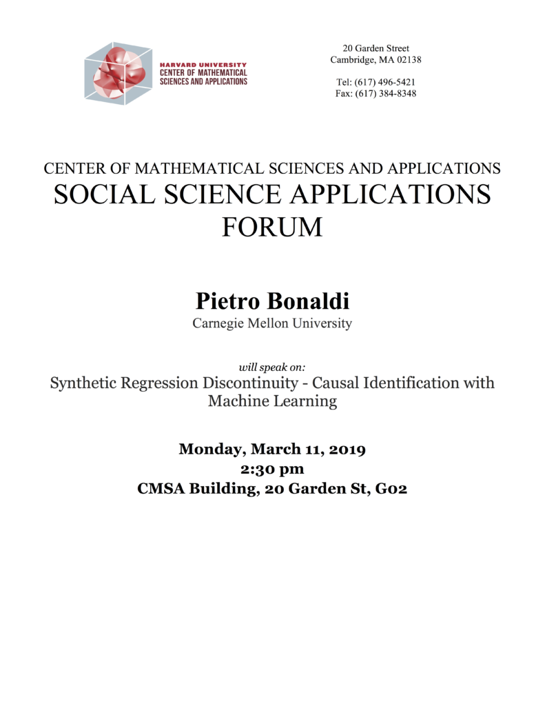 3/11/2019 Social Science Applications Forum
