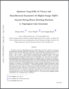 Quantum Yang-Mills 4d Theory and Time-Reversal Symmetric 5d Higher-Gauge TQFT: Anyonic-String/Brane Braiding Statistics to Topological Link Invariants